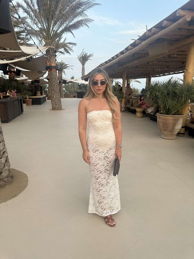 White Lace Maxi Dress