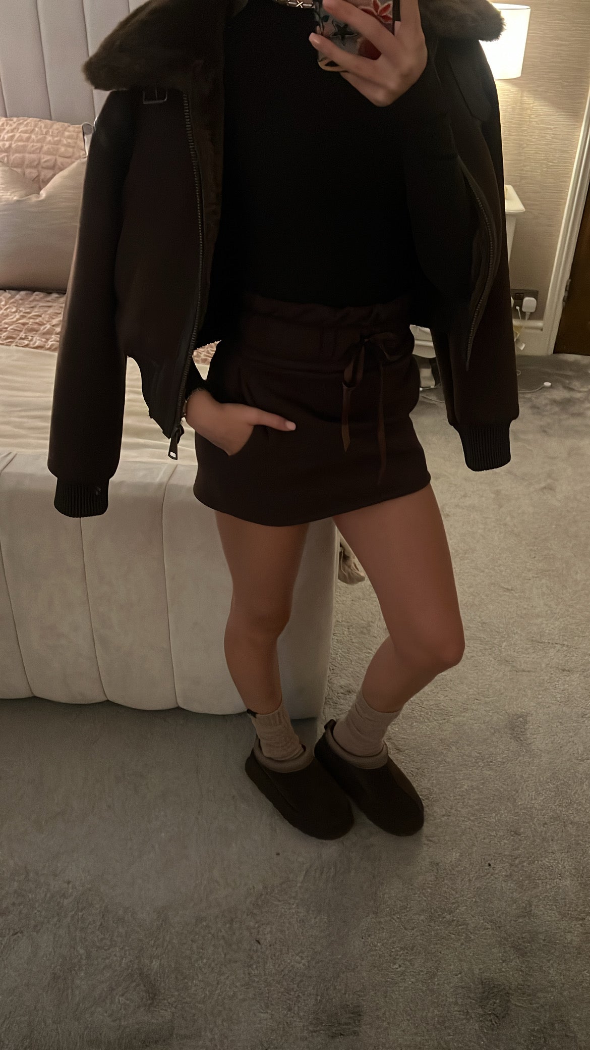Brown mini skirt